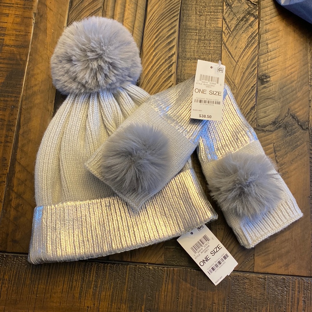 Hat with matching gloves